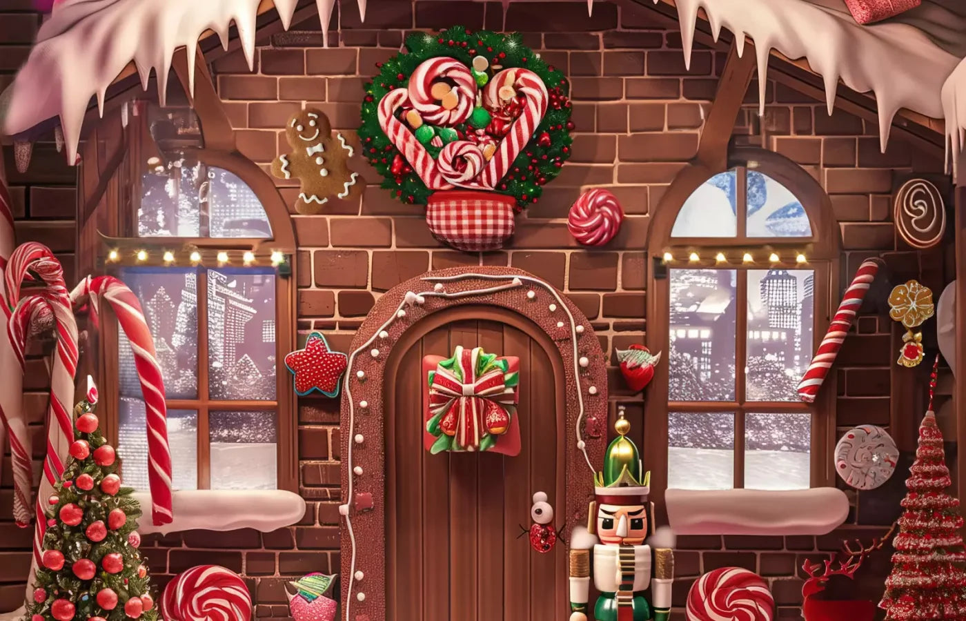 Gingerbread House Bundle 10X8 Middle Backdrop