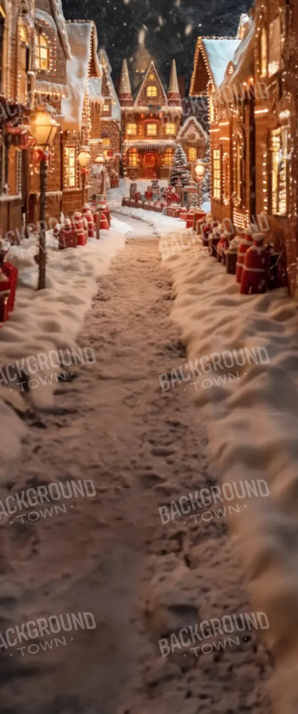 Gingerbread Lane Sweep 5’x12’ UltraCloth for Westcott X-Drop (60 x 144 inch) Backdrop
