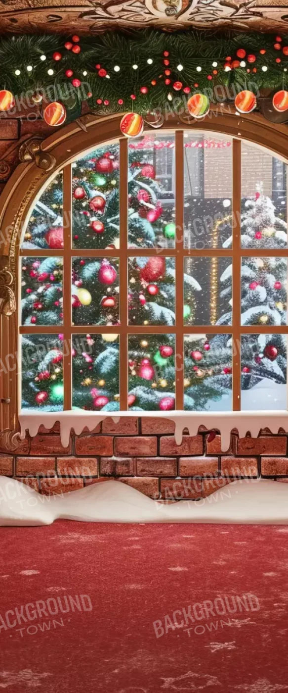 Gingerbread Window I 5’X12’ Ultracloth For Westcott X-Drop (60 X 144 Inch) Backdrop