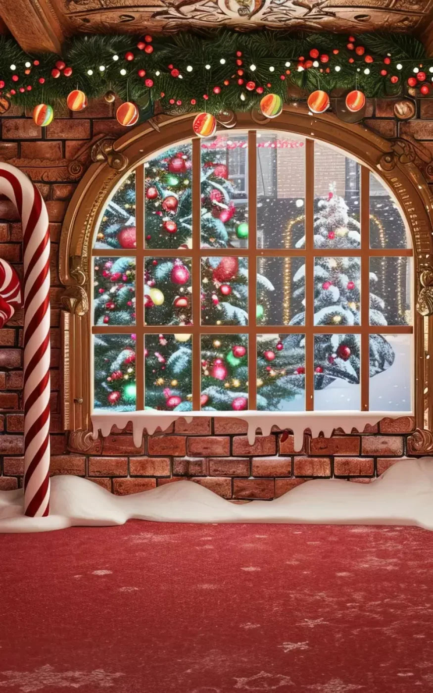 Gingerbread Window I 10’X16’ Ultracloth (120 X 192 Inch) Backdrop