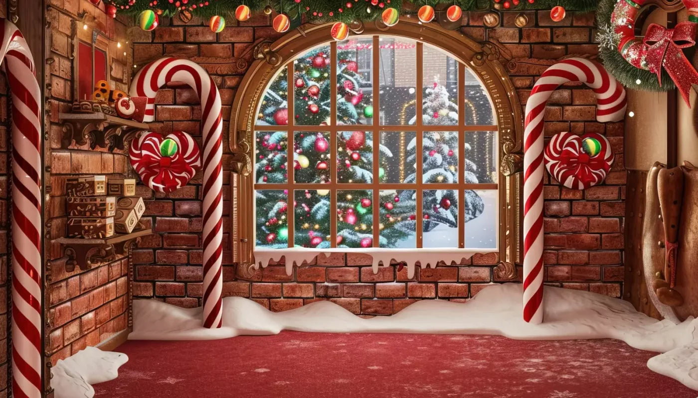 Gingerbread Window I 14’X8’ Ultracloth (168 X 96 Inch) Backdrop