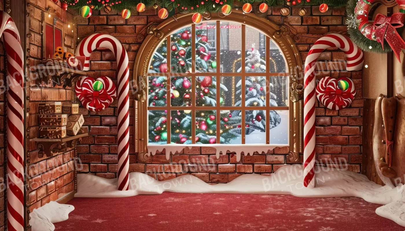 Gingerbread Window I 14’X8’ Ultracloth (168 X 96 Inch) Backdrop