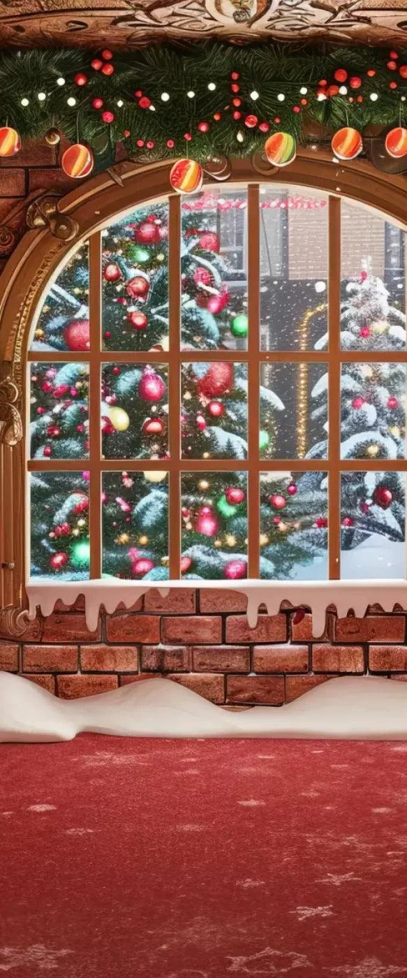 Gingerbread Window I 5’X12’ Ultracloth For Westcott X-Drop (60 X 144 Inch) Backdrop
