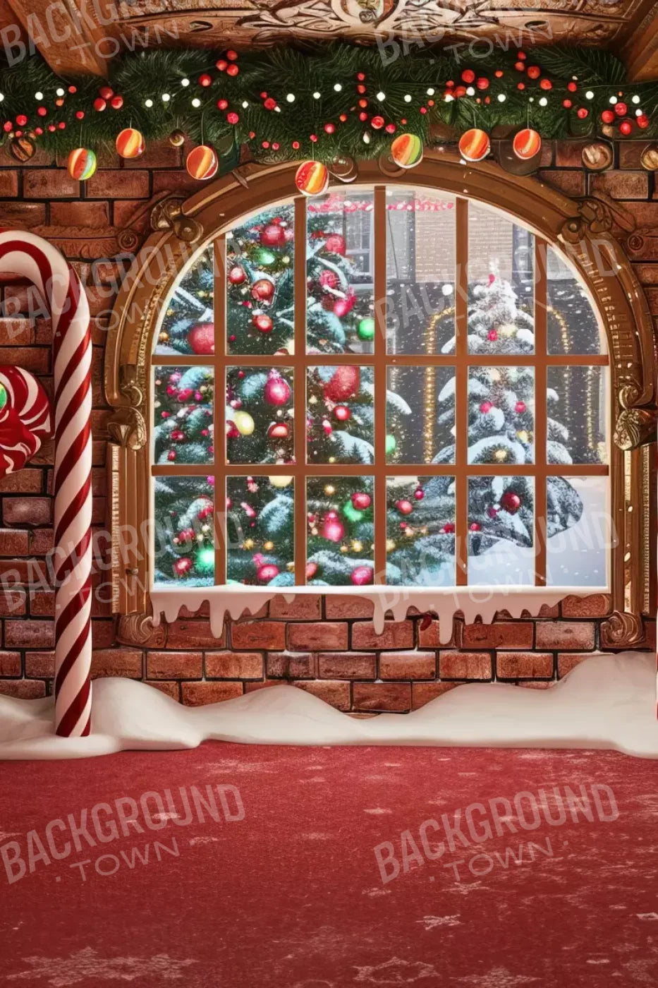 Gingerbread Window I 8’X12’ Ultracloth (96 X 144 Inch) Backdrop