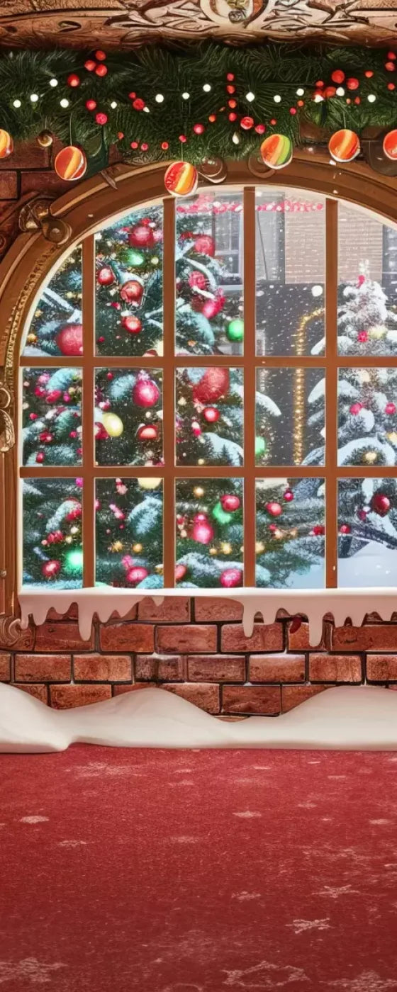 Gingerbread Window I 8’X20’ Ultracloth (96 X 240 Inch) Backdrop