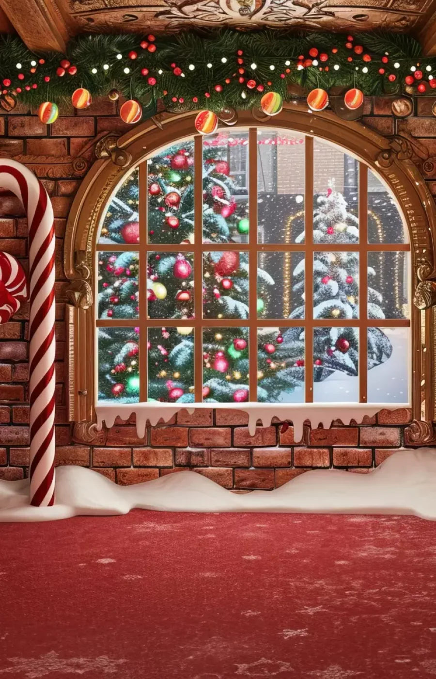 Gingerbread Window I 9’X14’ Ultracloth (108 X 168 Inch) Backdrop