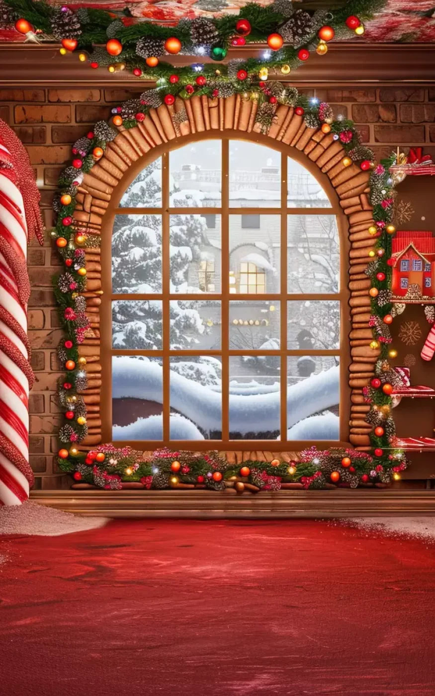 Gingerbread Window Ii 10’X16’ Ultracloth (120 X 192 Inch) Backdrop