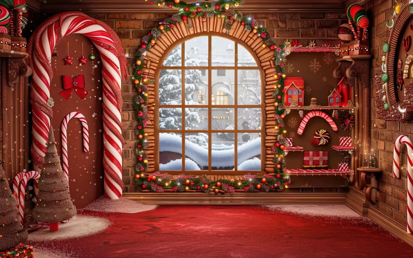 Gingerbread Window Ii 8’X5’ Ultracloth (96 X 60 Inch) Backdrop