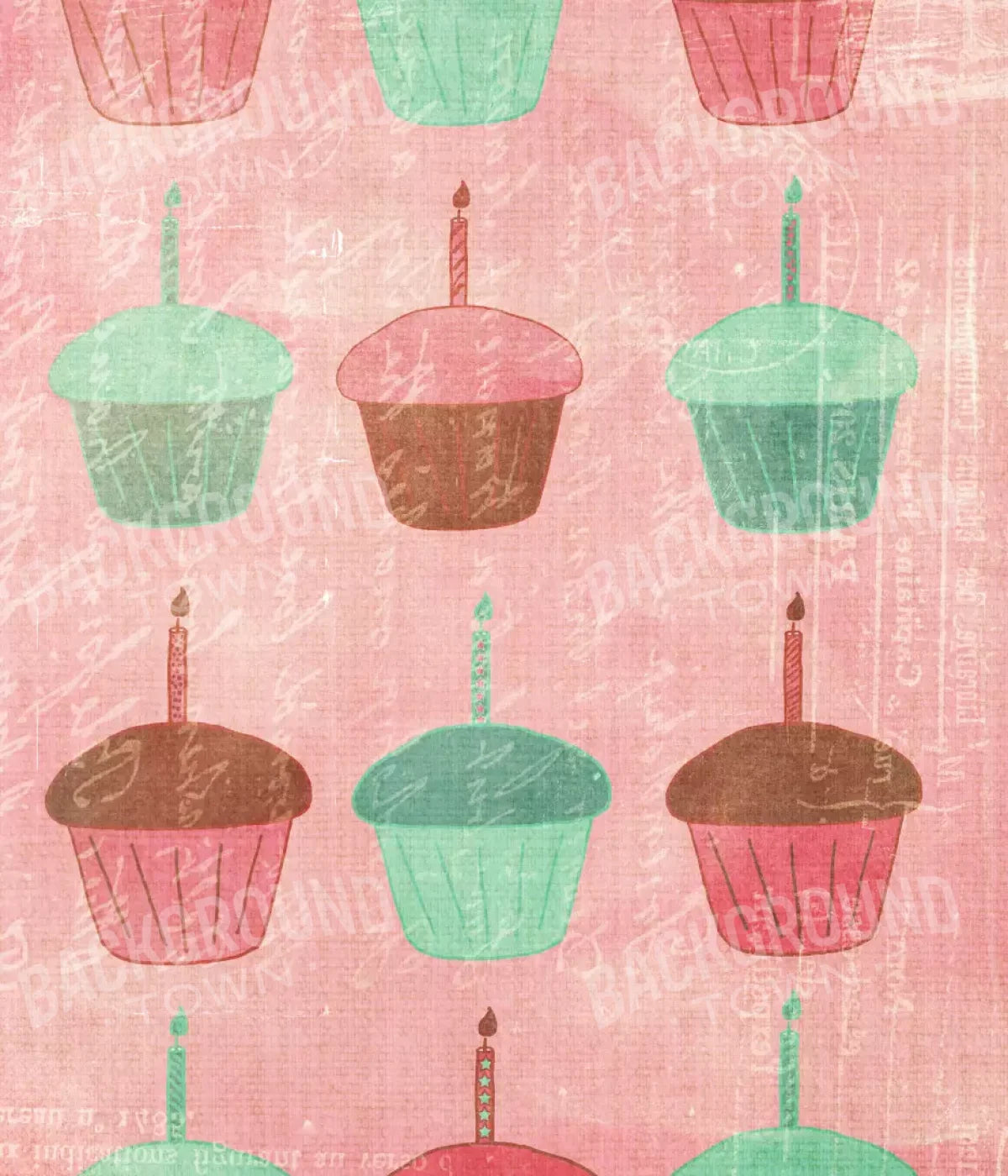 Girlie Cupcakes 10X12 Ultracloth ( 120 X 144 Inch ) Backdrop