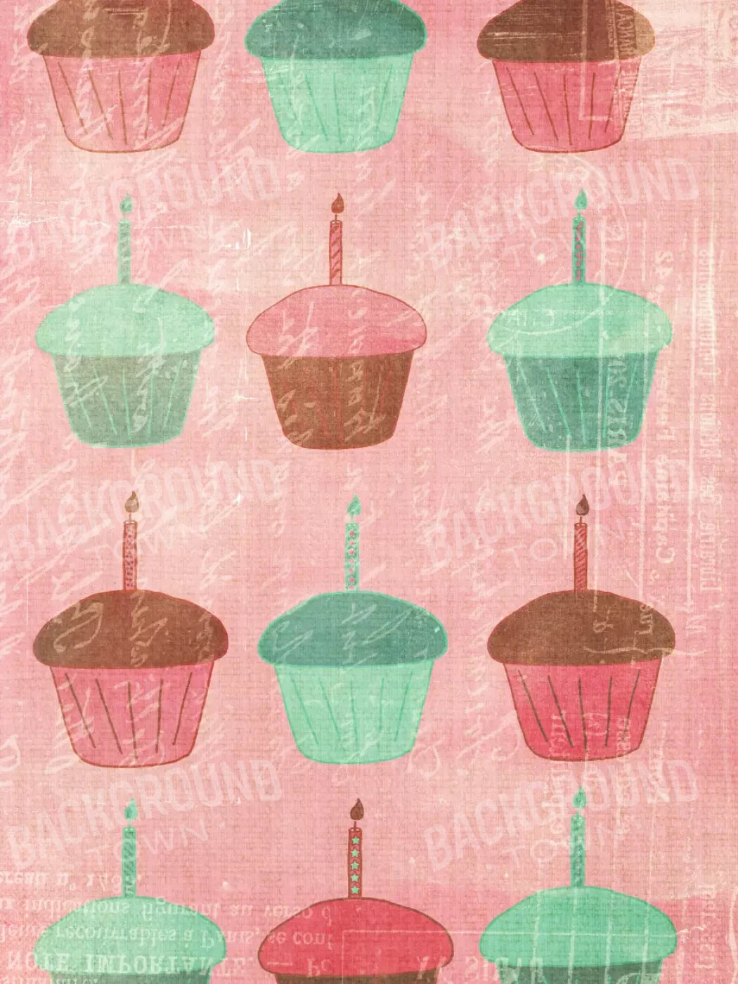 Girlie Cupcakes 5X7 Ultracloth ( 60 X 84 Inch ) Backdrop