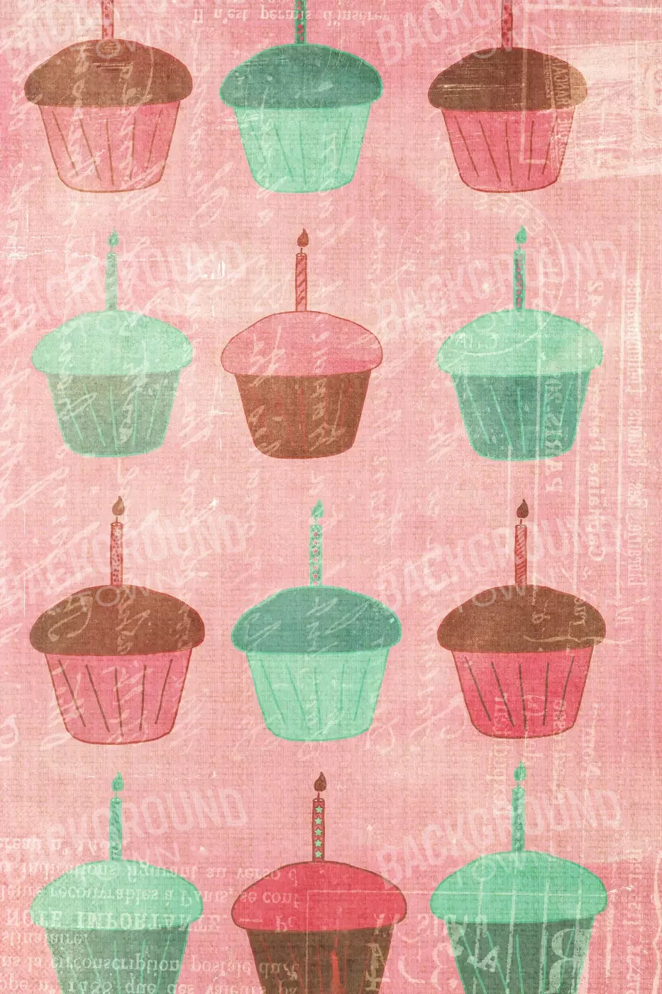 Girlie Cupcakes 5X8 Ultracloth ( 60 X 96 Inch ) Backdrop