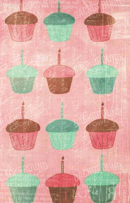 Girlie Cupcakes 8X12 Ultracloth ( 96 X 144 Inch ) Backdrop