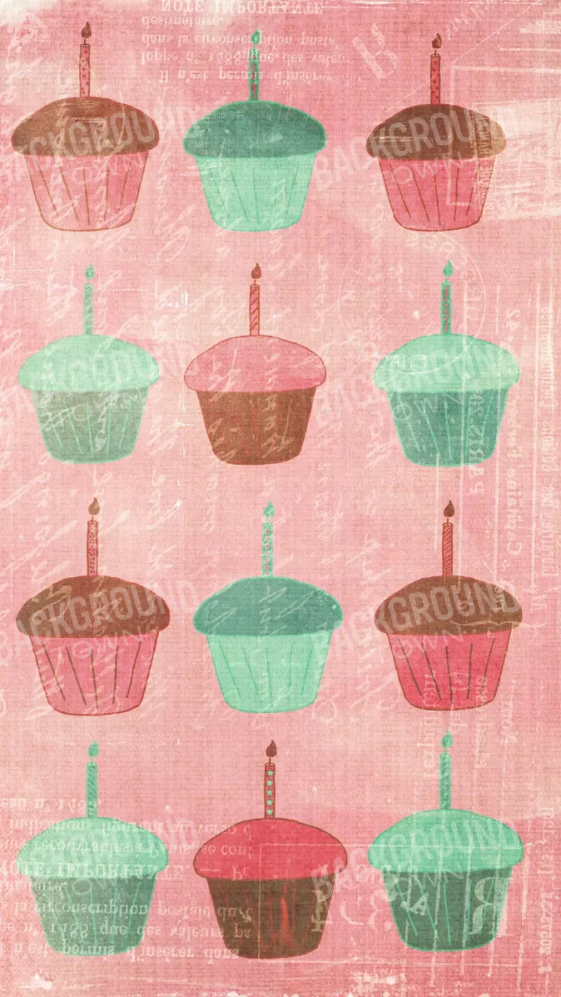 Girlie Cupcakes 8X14 Ultracloth ( 96 X 168 Inch ) Backdrop
