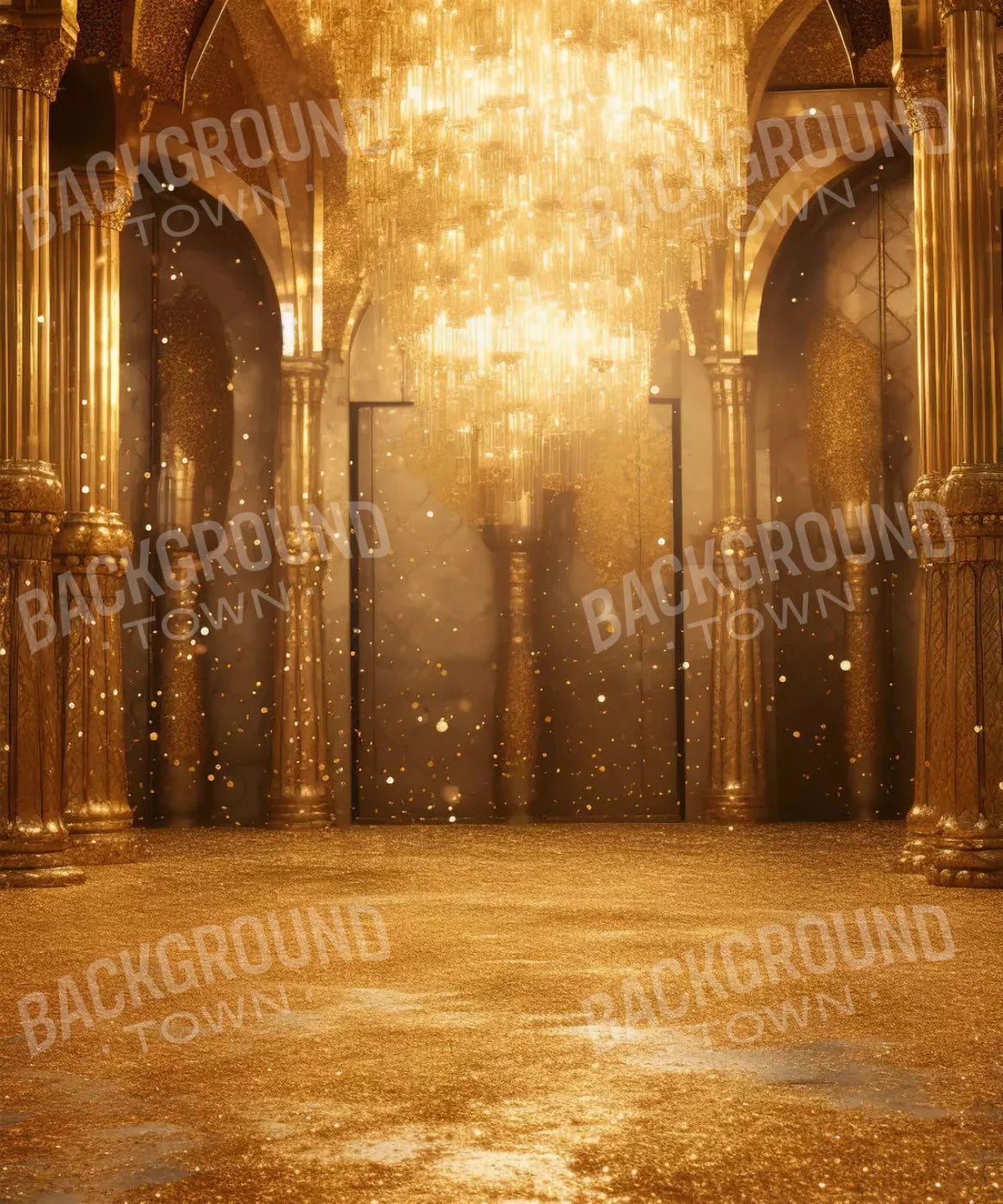 Gold Glitter Ballroom Hall Backdrop for Photography