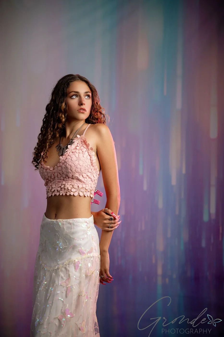 Glitter Rain Pastel Backdrop