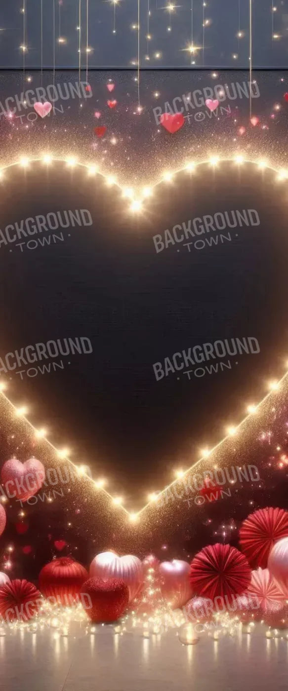 Glowing Hearts 5’X12’ Ultracloth For Westcott X-Drop (60 X 144 Inch) Backdrop