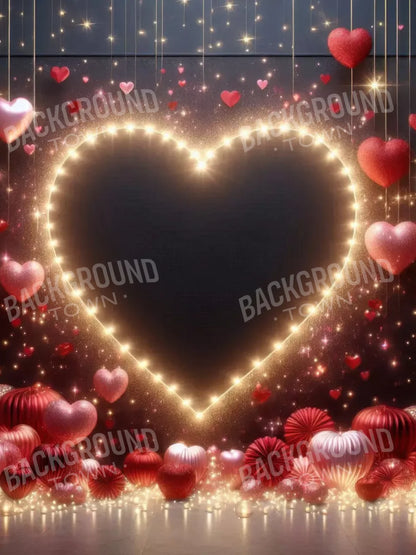 Glowing Hearts 5’X6’8 Fleece (60 X 80 Inch) Backdrop