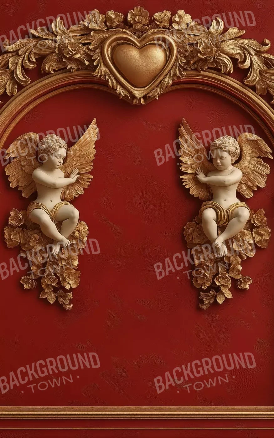 Gold Arch On Red Wall 5’X8’ Ultracloth (60 X 96 Inch) Backdrop