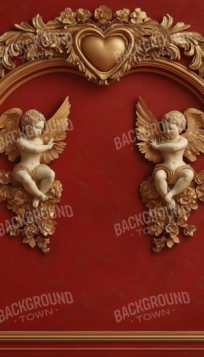Gold Arch On Red Wall 8’X14’ Ultracloth (96 X 168 Inch) Backdrop