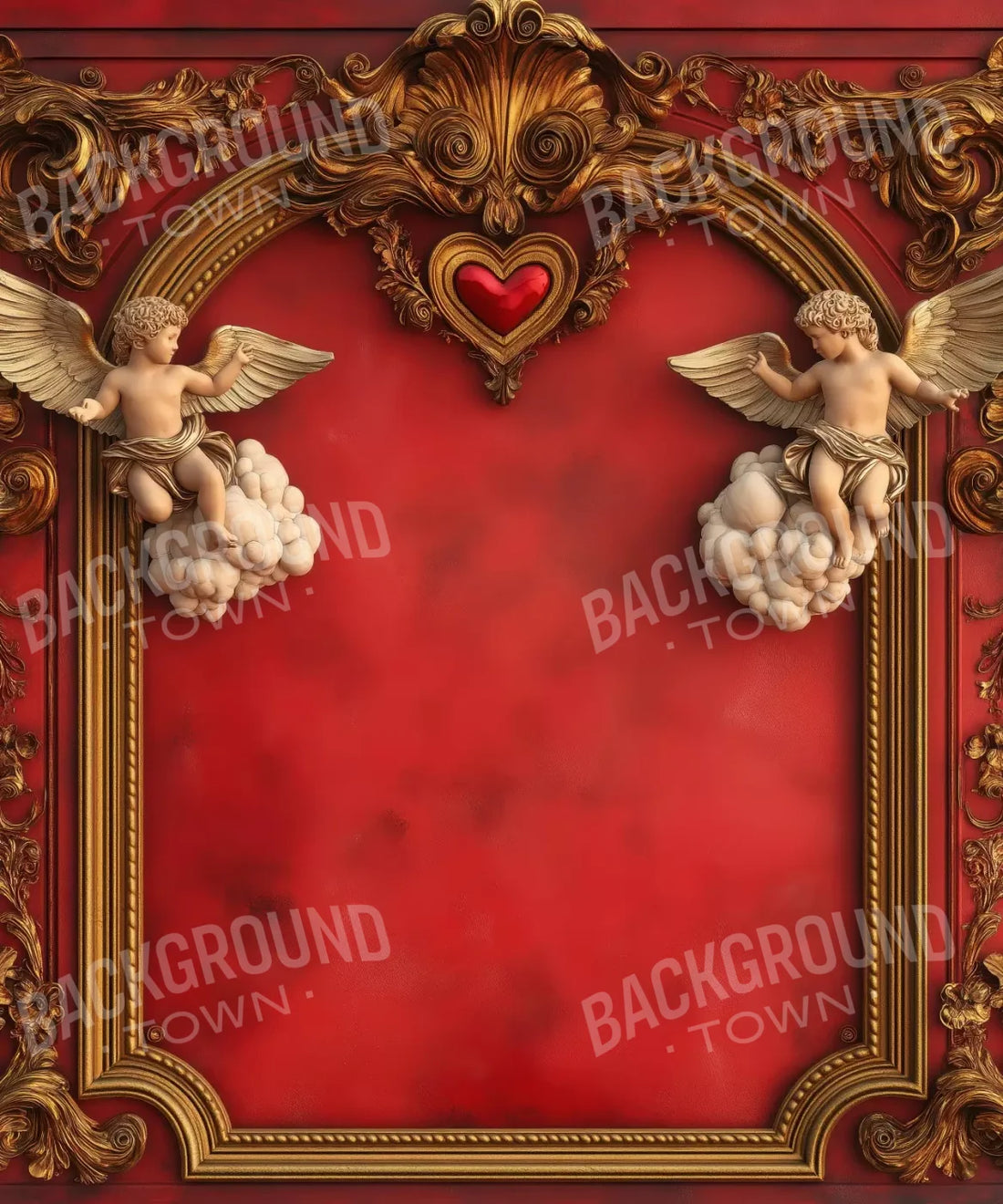 Red Gold white  Backdrop for Photography