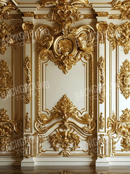 Gold Embossed Wall 5’X6’8 Fleece (60 X 80 Inch) Backdrop