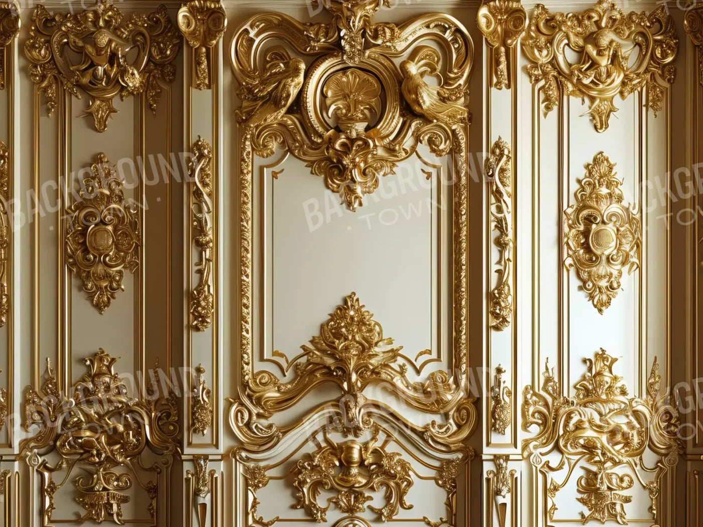 Gold Embossed Wall 8’X6’ Fleece (96 X 72 Inch) Backdrop