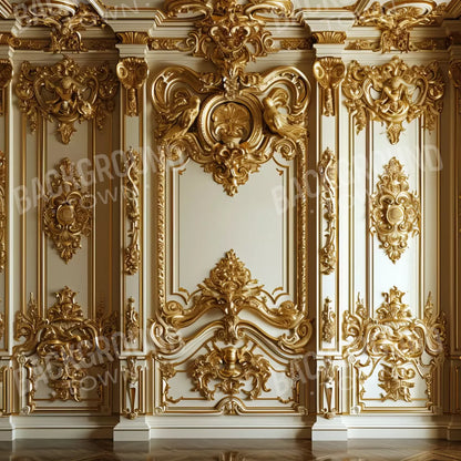 Gold Embossed Wall 8’X8’ Fleece (96 X Inch) Backdrop