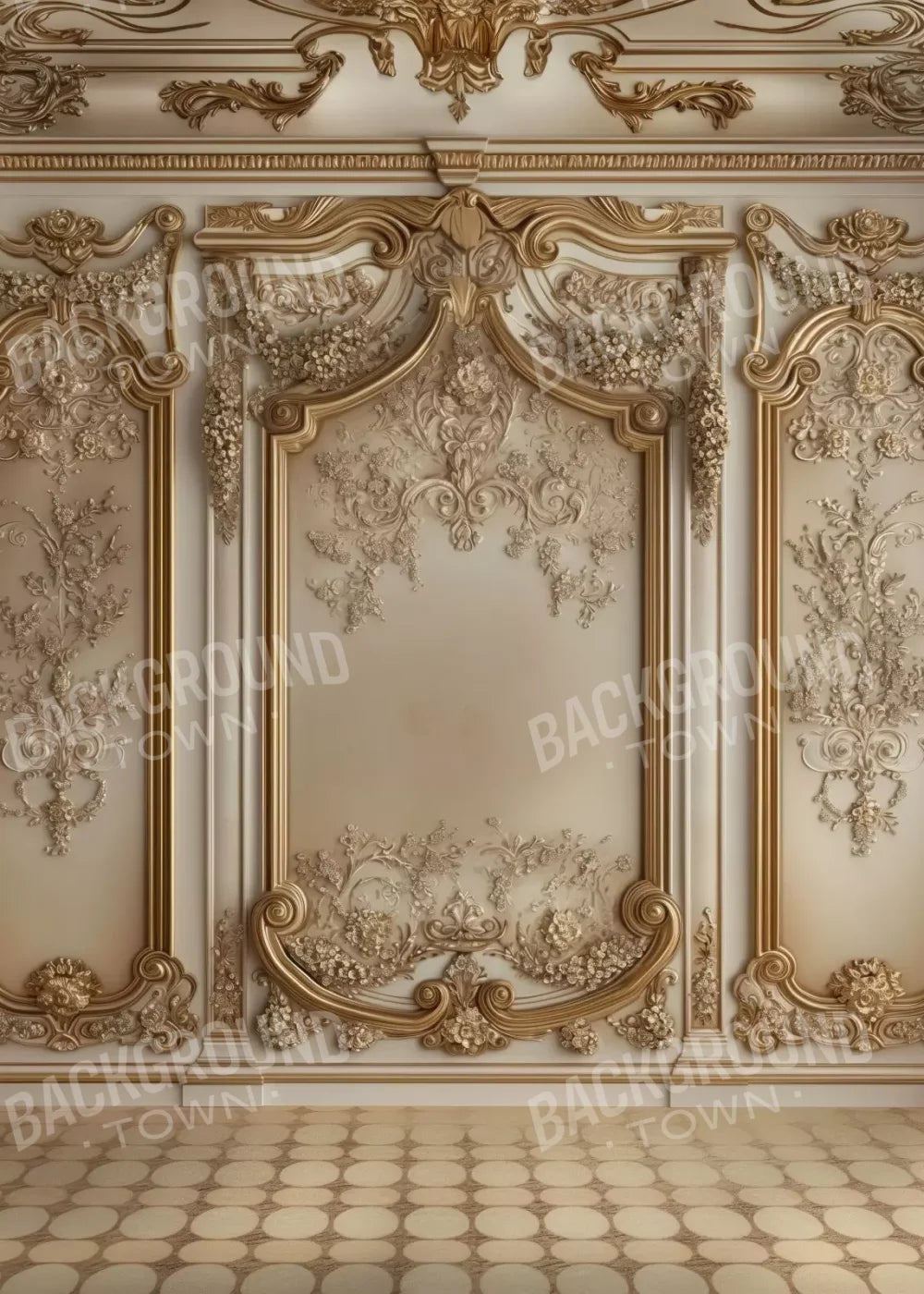Gold Embossed Wall Ii 5’X7’ Ultracloth (60 X 84 Inch) Backdrop