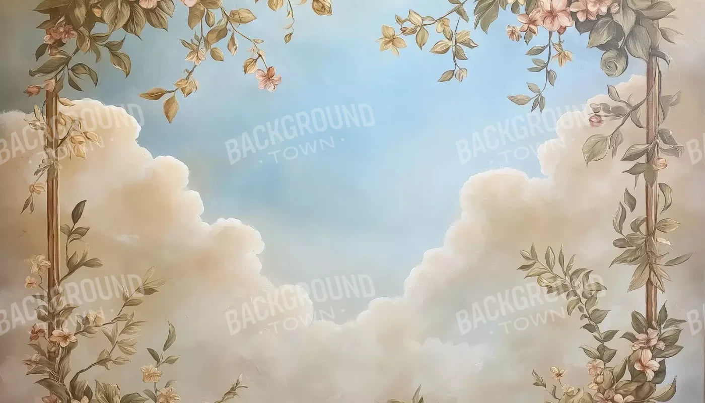 Gold Painted Frame With Flowers 14’X8’ Ultracloth (168 X 96 Inch) Backdrop