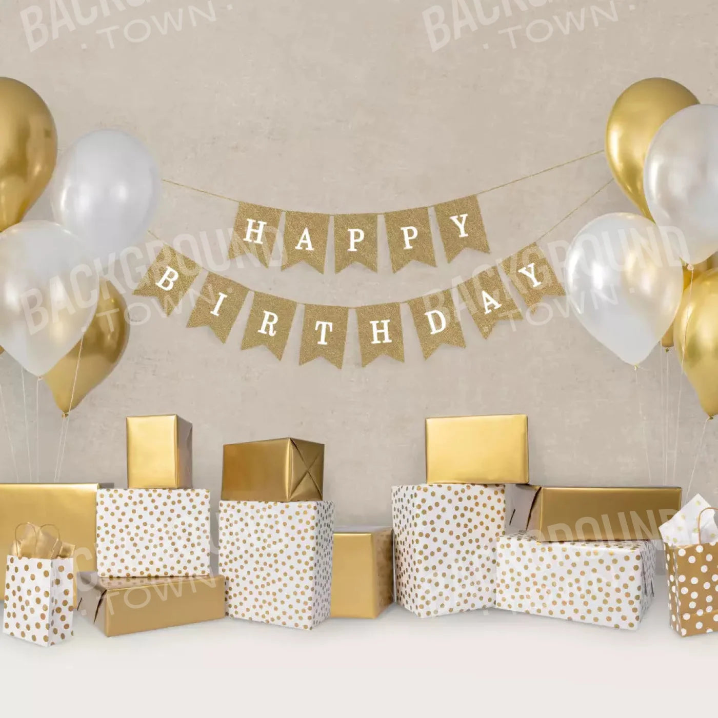 Golden Birthday 10X10 Ultracloth ( 120 X Inch ) Backdrop