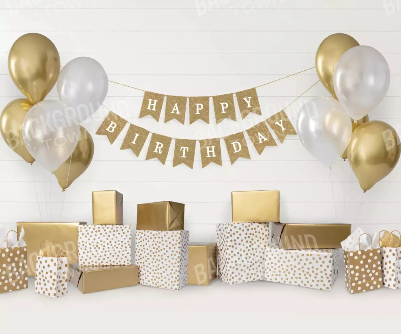 Golden Birthday 2 5X42 Fleece ( 60 X 50 Inch ) Backdrop