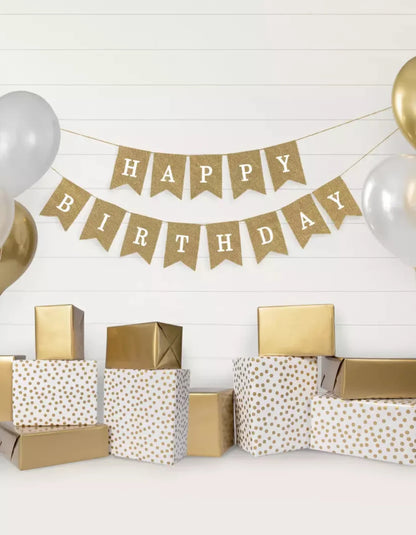 Golden Birthday 2 6X8 Fleece ( 72 X 96 Inch ) Backdrop