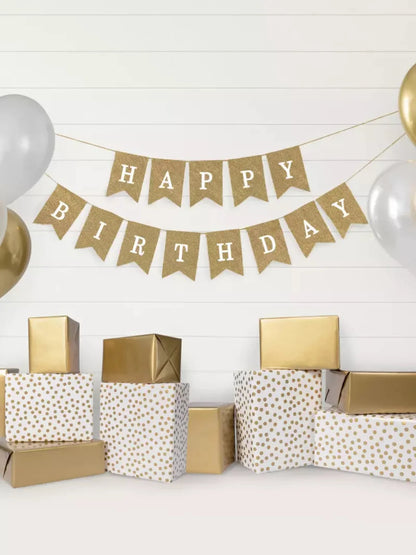 Golden Birthday 2 8X10 Fleece ( 96 X 120 Inch ) Backdrop