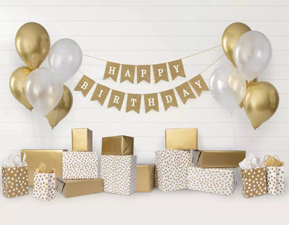 Golden Birthday 2 8X6 Fleece ( 96 X 72 Inch ) Backdrop