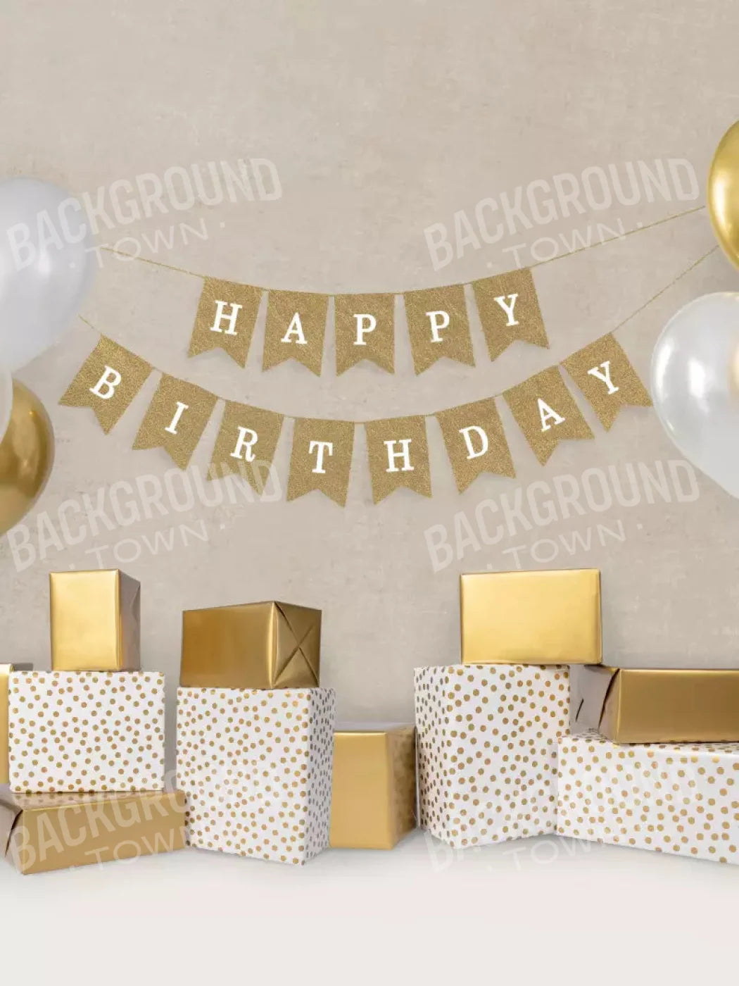 Golden Birthday 5X68 Fleece ( 60 X 80 Inch ) Backdrop