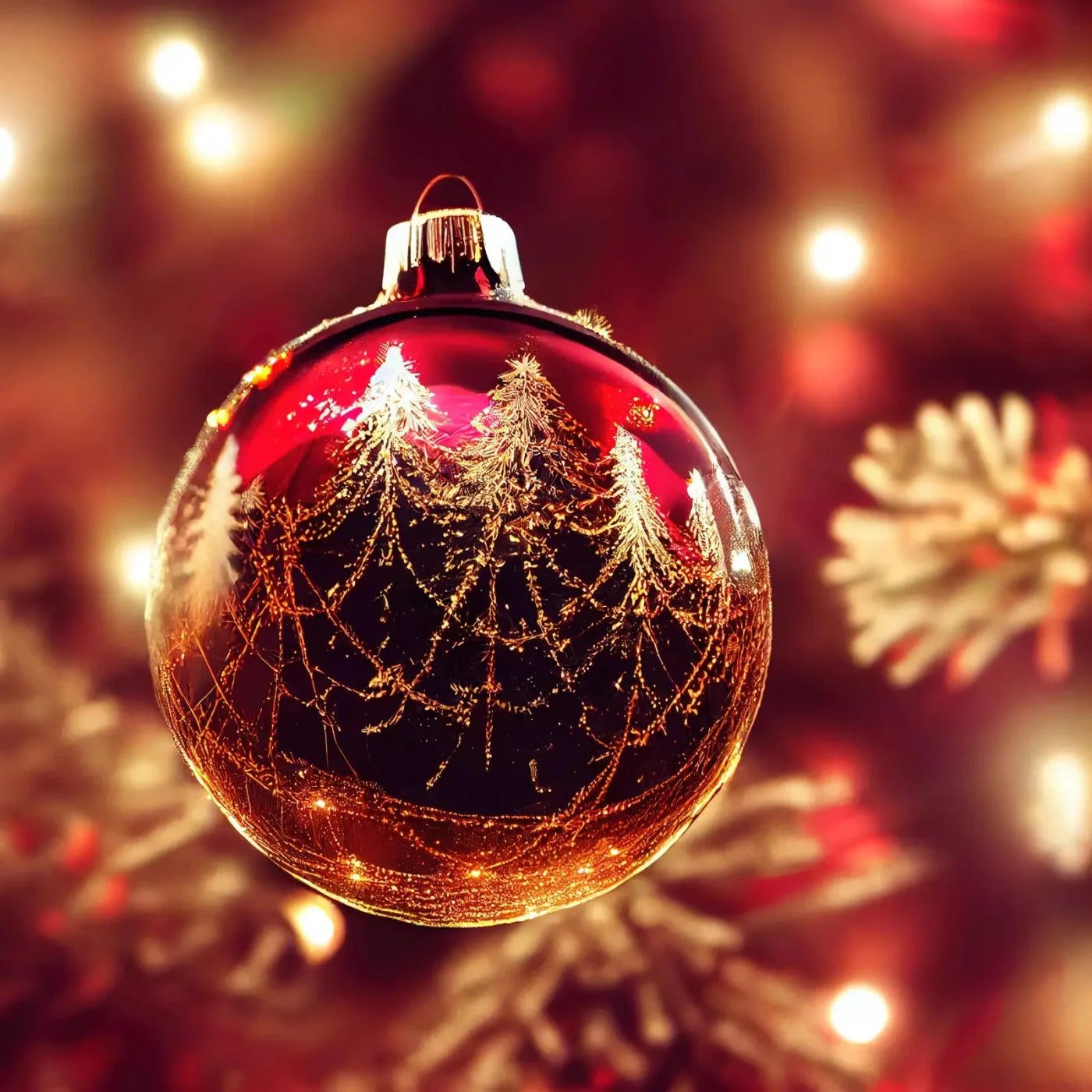 Christmas Ornament Golden 10X10 Ultracloth ( 120 X Inch ) Backdrop