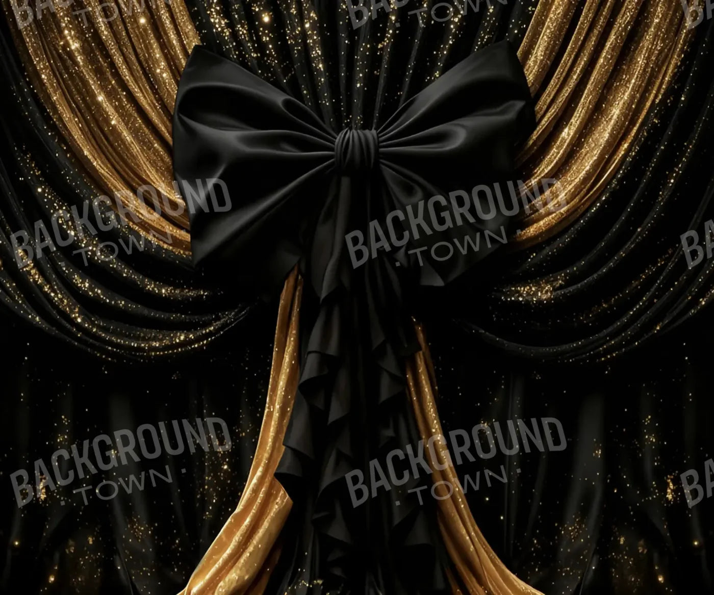 Golden Dior Bow New Years 12’x10’ UltraCloth (144 x 120 inch) Backdrop