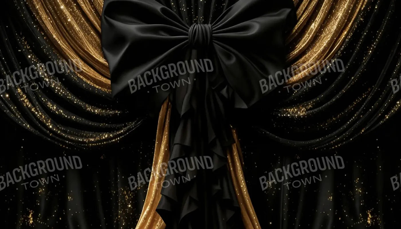 Golden Dior Bow New Years 14’x8’ UltraCloth (168 x 96 inch) Backdrop