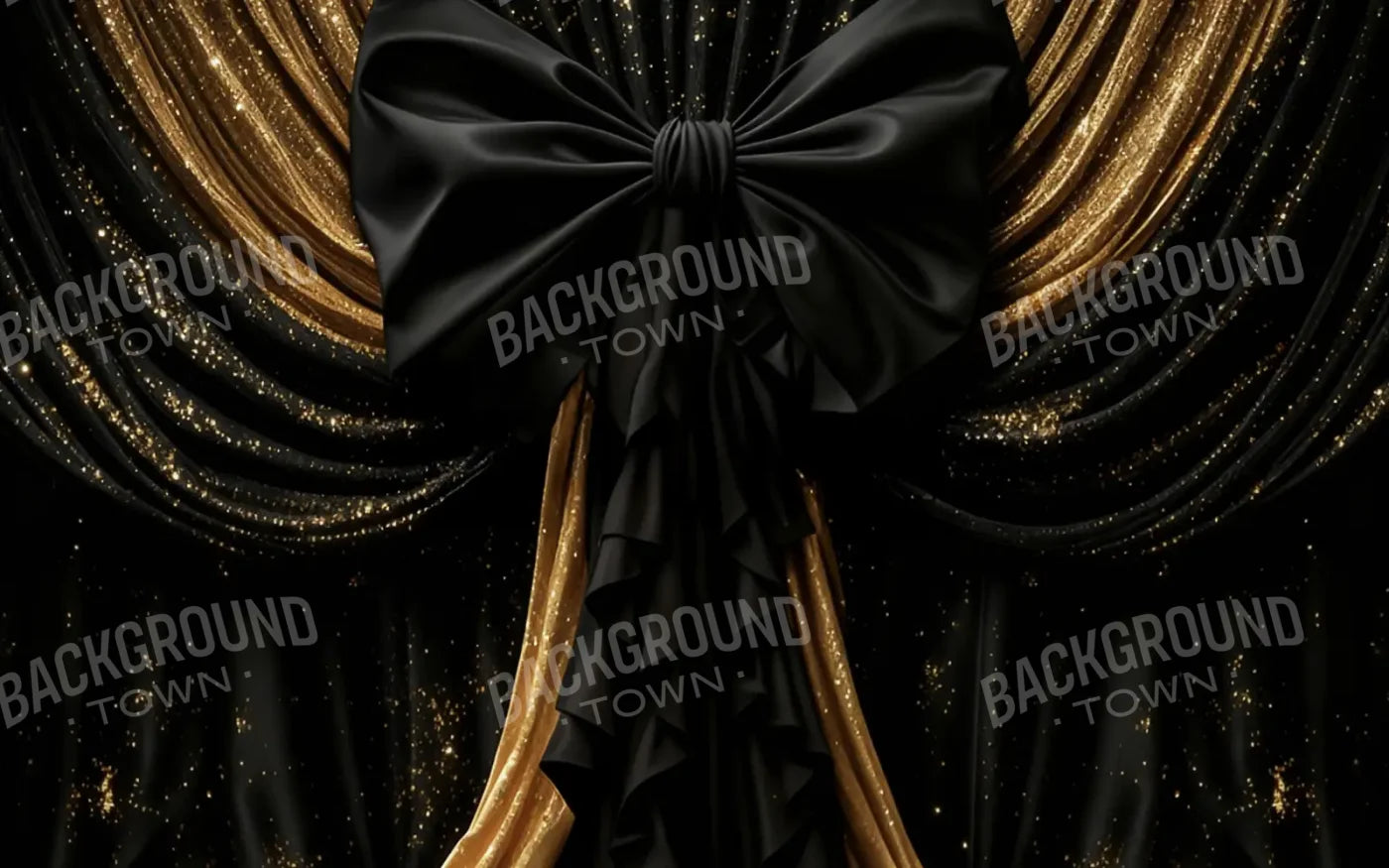 Golden Dior Bow New Years 8’x5’ UltraCloth (96 x 60 inch) Backdrop
