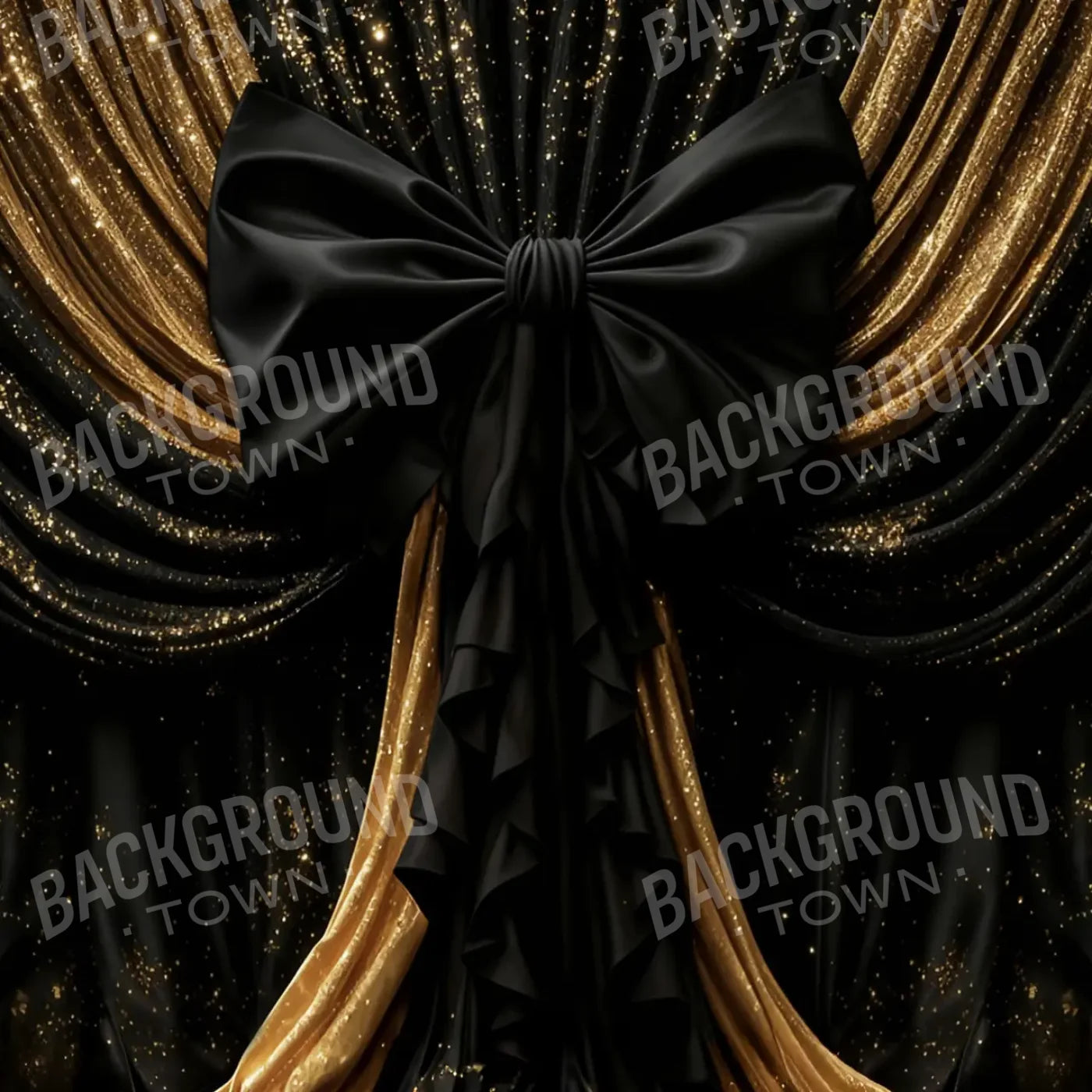 Golden Dior Bow New Years 8’x8’ Fleece (96 x 96 inch) Backdrop