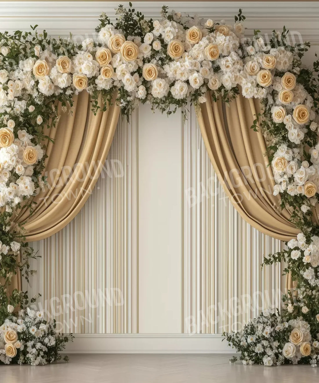 Beige White Gold Green   Backdrop for Photography