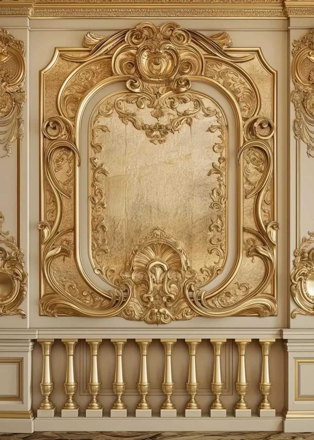Golden Frame Wall 5’X7’ Ultracloth (60 X 84 Inch) Backdrop