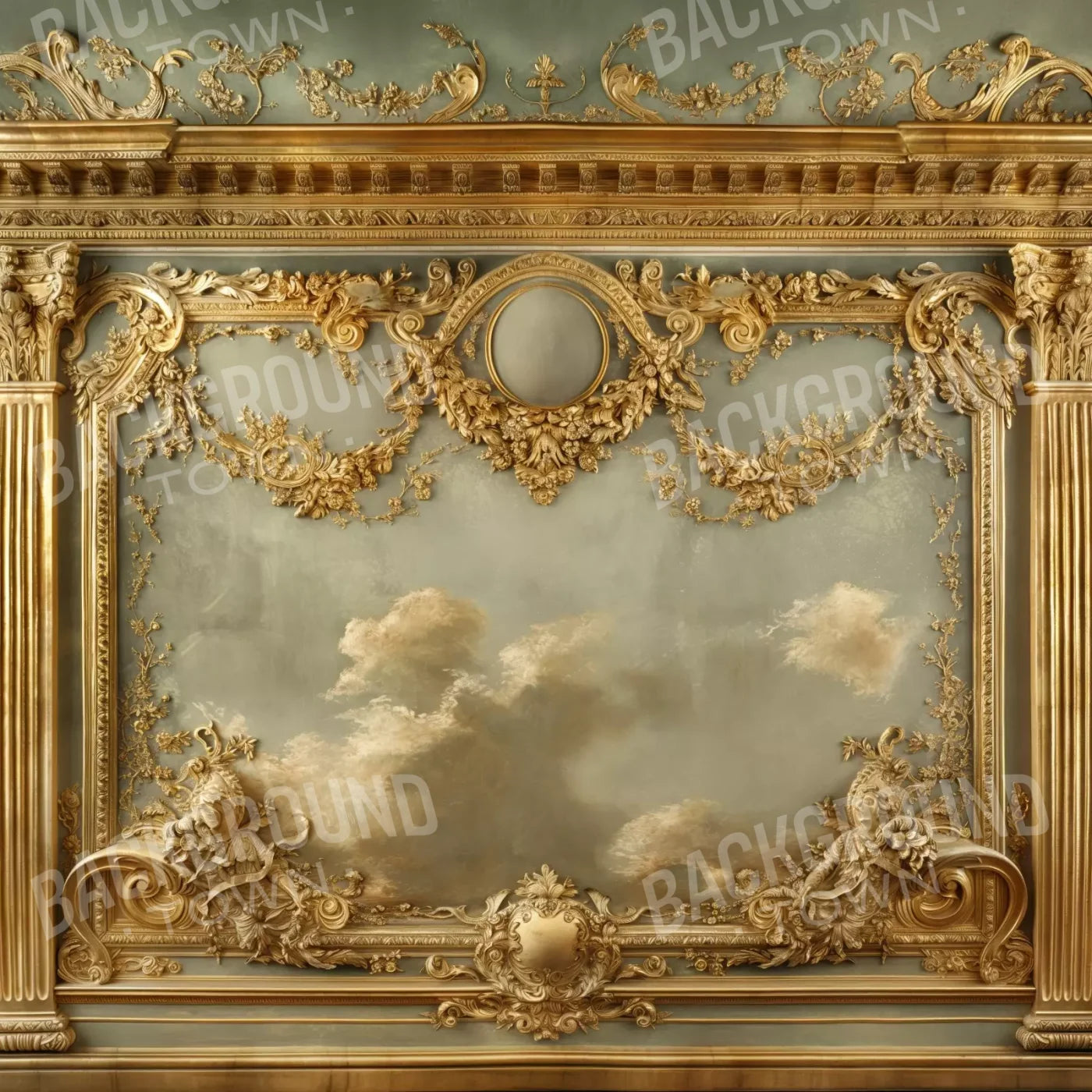 Golden Frame Wall I 10’X10’ Ultracloth (120 X Inch) Backdrop