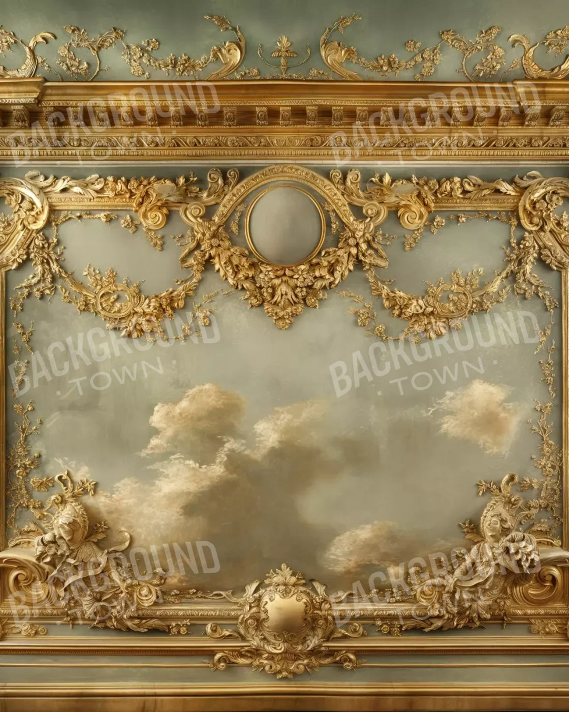 Golden Frame Wall I 8’X10’ Fleece (96 X 120 Inch) Backdrop