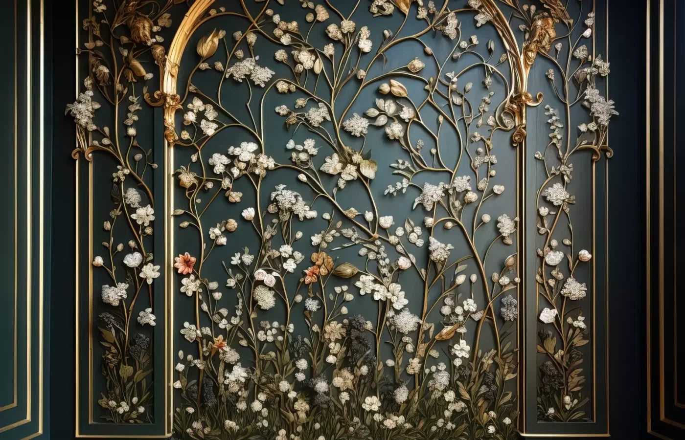 Golden Garden Wall 14’X9’ Ultracloth (168 X 108 Inch) Backdrop