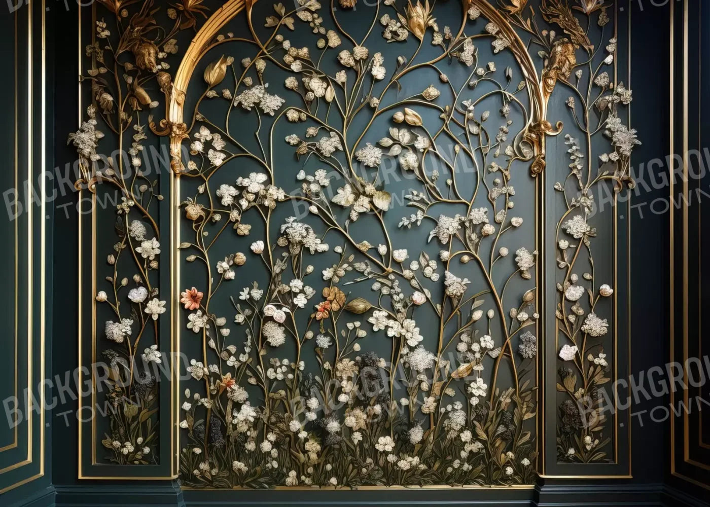 Golden Garden Wall 7’X5’ Ultracloth (84 X 60 Inch) Backdrop