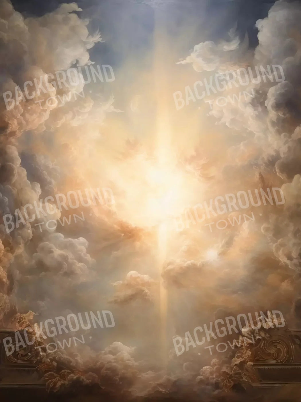 Golden Heavenly Sky 6’X8’ Fleece (72 X 96 Inch) Backdrop