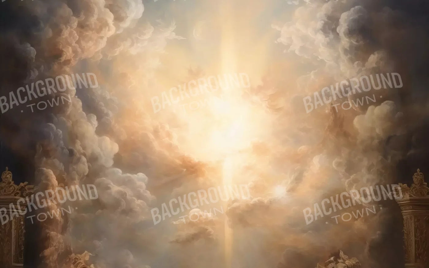 Golden Heavenly Sky 8’X5’ Ultracloth (96 X 60 Inch) Backdrop