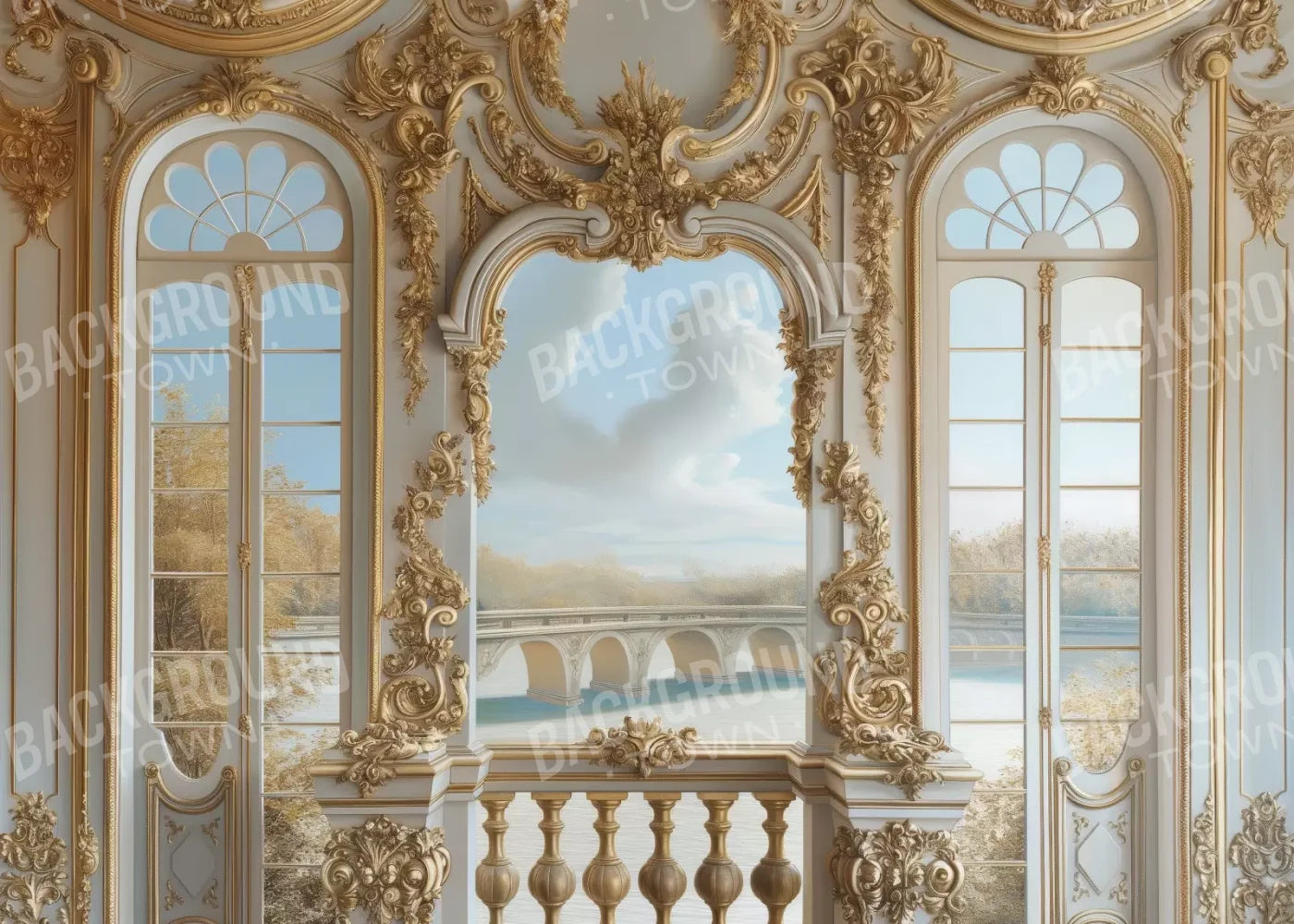 Golden Monty Window 7’X5’ Ultracloth (84 X 60 Inch) Backdrop