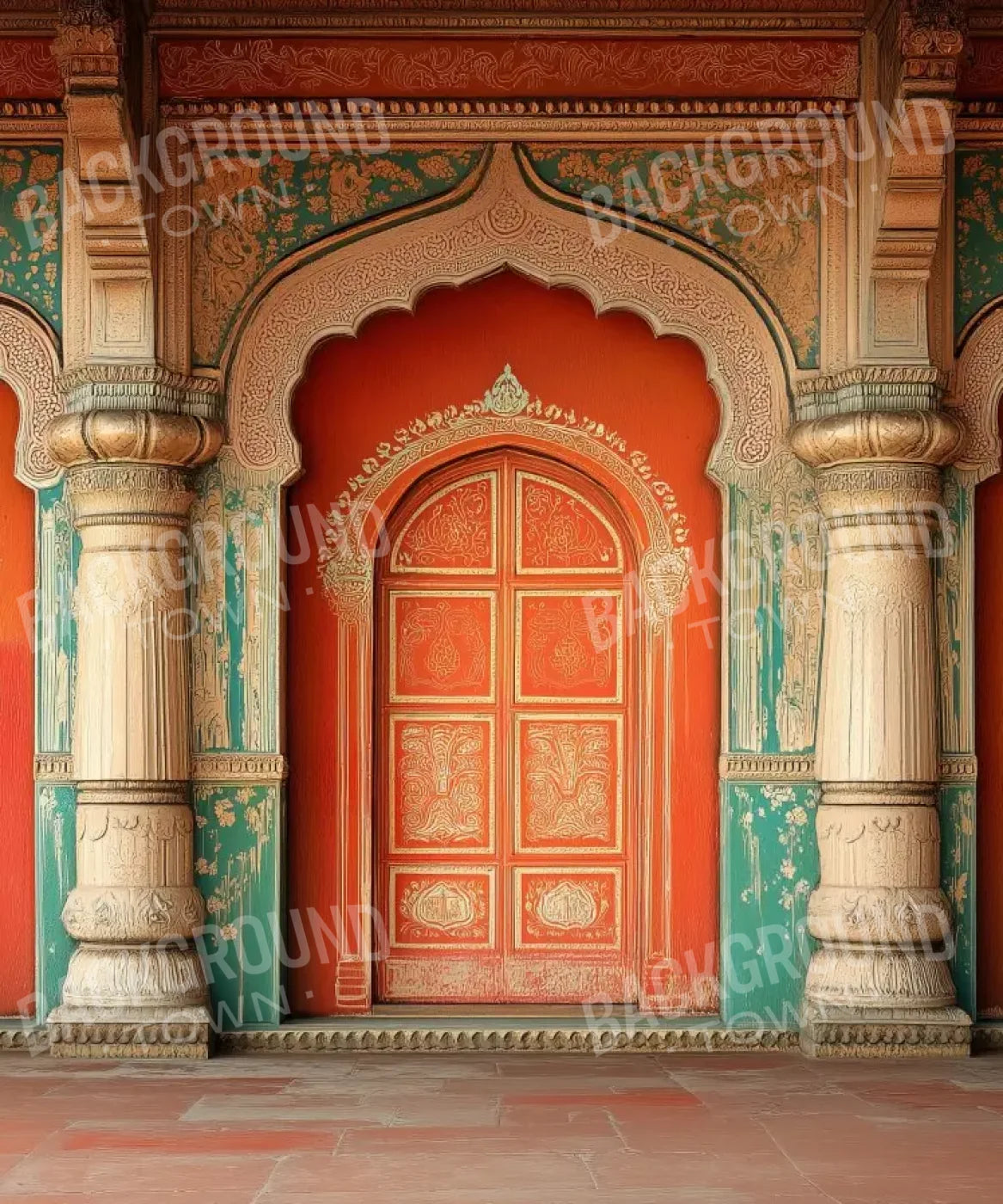 Orange Green Brown  Backdrop for Photography